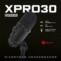Micrófono Condenser Melon Xpro30 Cardioide Usb Reduce Ruidos - Melon Argentina