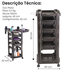 Imagem do Carrinho Auxiliar para Cabeleireira - Carrinho Vegas Dompel