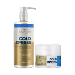 Kit Pós Química Gold Express- Shampoo 480ml + Máscara Condicionante - Salvatore Hair Pro