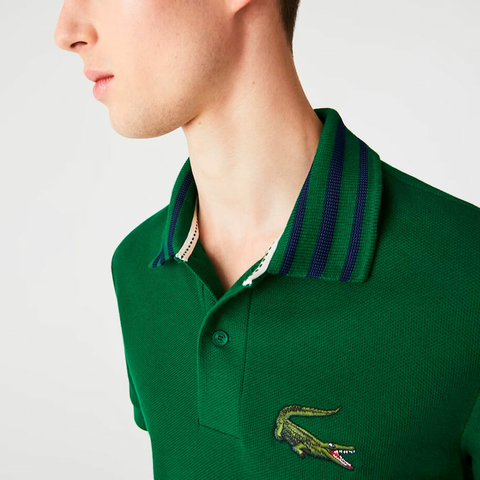 POLO DE HOMBRE SLIM FIT EN PIQUÉ CON BORDADO DE COCODRILO LACOSTE PH 2086 COLOR SJF