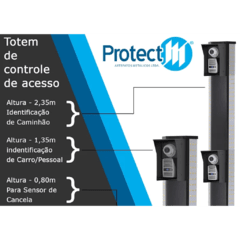 TOTEM PRETO PARA CONTROLE DE ACESSO 1,35M COM FRENTE 300MM na internet