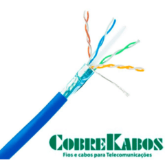 CABO F/UTP CAT5e 24AWGX4P DUPLA CAPA BK COM BLINDAGEM 500MTS - COBREKABOS