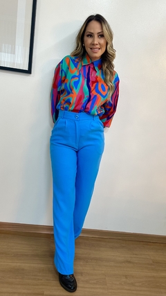 CALÇA RETA AZUL - LA BRANDD - Loja de moda feminina