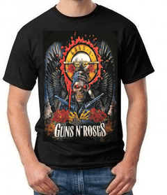 CAMISETA GUNS SKULL