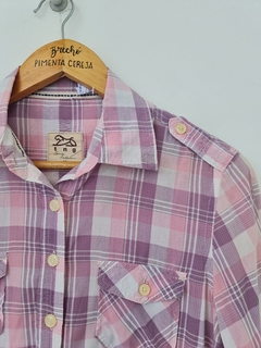 camisa xadrez lilás e rosa tng (m) - comprar online