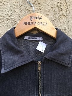 Jaqueta jeans cinza (40) - Pimenta Cereja Brechó