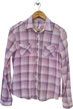 camisa xadrez lilás e rosa tng (m)