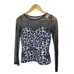 Blusa tule peplum animal print (38) - comprar online