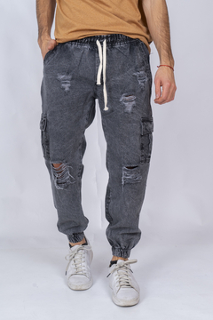 Jogger cargo de jean