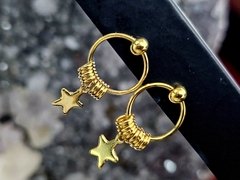 AROS ESTRELLA ACERO DORADO