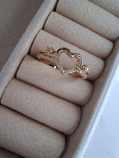 Anillo strass corazon