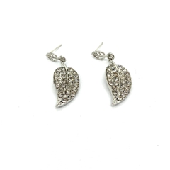 Aros tipo hoja con strass - Blumoon -Mayoristas de accesorios en Once- Blumoon