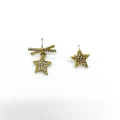 Aros dorados estrella cosmica con strass - comprar online