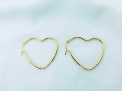 Aros de Argollas Corazón Dorado - Blumoon -Mayoristas de accesorios en Once- Blumoon