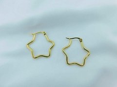 Aros de Argollas Estrellas Dorado - comprar online