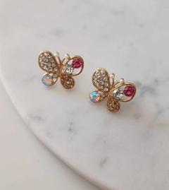 Aros Mariposa Piedras y Strass