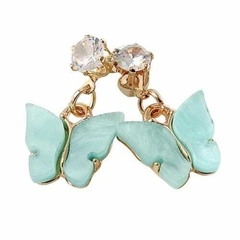 Aros Mariposa Strass Colgantes