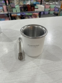 Mate termico Porteño Acero Inox bombilla y caja regalo color Blanco en internet