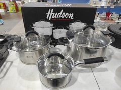 bateria de acero inox de 6 pzas hudson