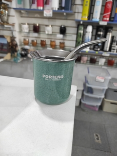 Mate termico Porteño Acero Inox bombilla y caja regado color verde en internet