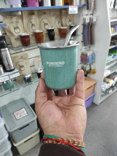 Mate termico Porteño Acero Inox bombilla y caja regado color verde - Guma Bazar