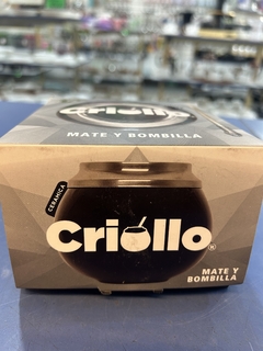 Mate termico Criollo de ceramica bombilla y caja regalo