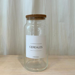 Frasco de vidrio cereales