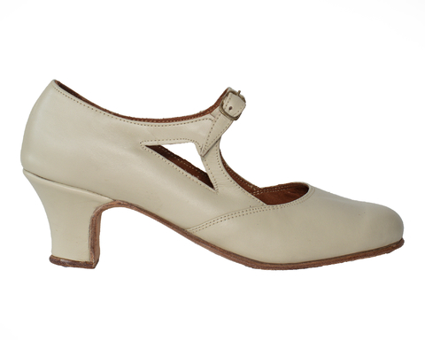 ZAPATO DE BAILE ESPAÑOL CUERO BEIGE