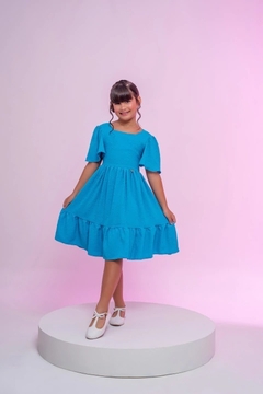 Pré venda VESTIDO ELOISE PIPOQUINHA AZUL - comprar online