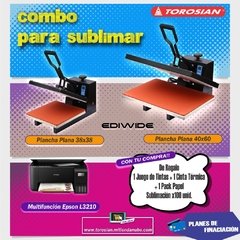 Combo para Sublimar Plancha 40x60 cm + Multifunción Epson L3210 A4 DE REGALO TINTAS, PAPEL Y CINTA TERMICA