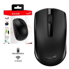 MOUSE GENIUS ECO-8100 WIRELESS BLACK RECARGABLE