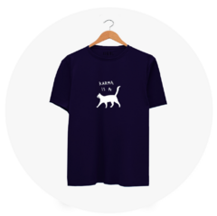 Remera bordada Karma is a cat - comprar online