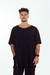 Camiseta Oversized com Recorte e Bolso | M010