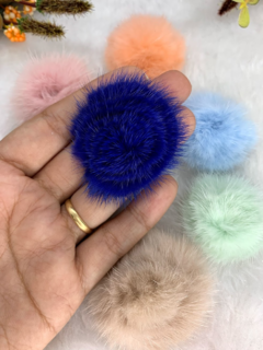 Pompom Achatado 4,5 cm cor rose, verde bebê, Salomon bebê, azul bebê, bege, azul Royal, branco - comprar online