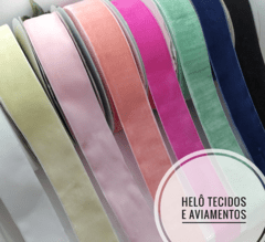 Fita Veludo rosa bebe, verde água, branca, salmon forte, rosa, azul marinho, petro, bege 38mm/n9