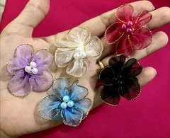 Flor de tecido vual 2,5cm branca, Lilás, azul turquesa, preta, pink - comprar online