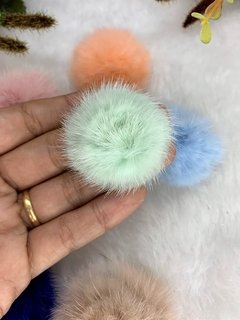 Pompom Achatado 4,5 cm cor rose, verde bebê, Salomon bebê, azul bebê, bege, azul Royal, branco - loja online