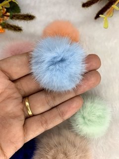 Pompom Achatado 4,5 cm cor rose, verde bebê, Salomon bebê, azul bebê, bege, azul Royal, branco na internet