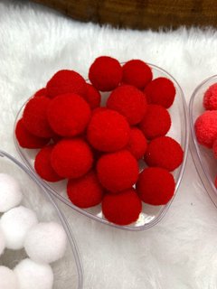 Pompom rígido de 1,5 cm cor salmon, vermelho, salmon claro, branco, cinza, rosa pink, bege, roxo - Helô Tecidos e Armarinho