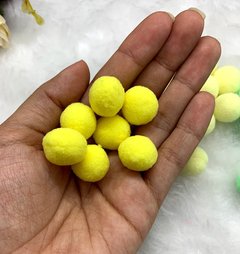 Pompom rígido amarelo, verde água, amarelo claro - Helô Tecidos e Armarinho