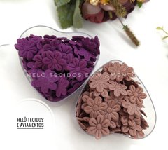 Flor de tecido pequena roxo,rose - comprar online