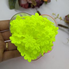 Flor de tecido pequena Laranja neon, Verde neon na internet