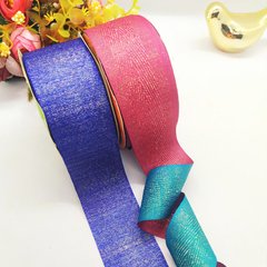 Fita Gorgurão Lurex cor azul royal/dourado e rosa/azul tiffany. 38mm/n9 - comprar online