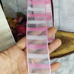 Fita de Organza Dourado e Rosa 38mm N/9 - loja online