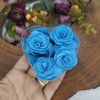 Aplique flor de malha cor azul turquesa 3cm - comprar online