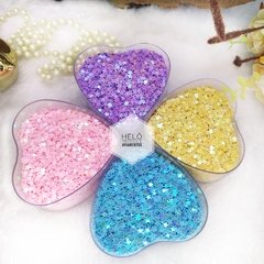 Confete de estrela cor rosa bebê, azul bebê, amarelo, lilás pct de 10g ou 25g