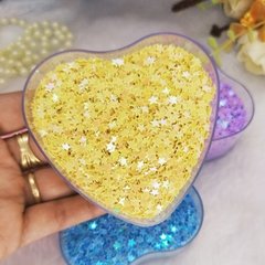 Confete de estrela cor rosa bebê, azul bebê, amarelo, lilás pct de 10g ou 25g na internet