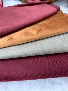 Tecido SUEDE 20cm por 1,5cm Cinza, vinho, marsala, caramelo,