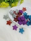 Aplique de acrilico estrela com glitter 2,5cm m