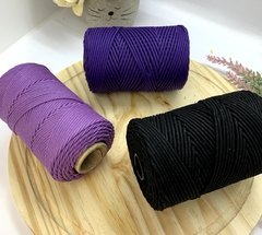 Fio algodão 1-1,5 MM Pacote com 3m. Cores roxo, lilás ou preto